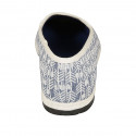 Mocassin friulano pour femmes en tissu blanc et bleu clair talon 1 - Pointures disponibles:  43, 44, 45