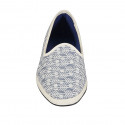 Mocassin friulano pour femmes en tissu blanc et bleu clair talon 1 - Pointures disponibles:  43, 44, 45
