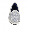 Woman's friulane slipper shoe in white and light blue fabric heel 1 - Available sizes:  34, 43, 44, 45