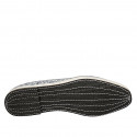 Mocassin friulano pour femmes en tissu blanc et bleu clair talon 1 - Pointures disponibles:  43, 44, 45
