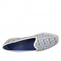 Mocassin friulano pour femmes en tissu blanc et bleu clair talon 1 - Pointures disponibles:  34, 43, 44, 45