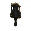 Scarpa aperta da donna con cerniera e cinturino in camoscio nero tacco 8 - Misure disponibili: 32, 43