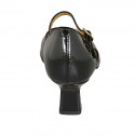 Scarpa aperta a punta da donna con cinturino in vernice nera tacco 5 - Misure disponibili: 42