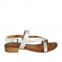 Woman's thong sandal in silver laminated leather heel 2 - Available sizes:  32, 43