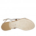 Sandale entredoigt pour femmes en cuir lamé argent talon 2 - Pointures disponibles:  32