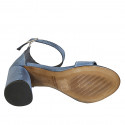 Chaussure ouverte pour femmes en cuir bleu clair avec courroie talon 7 - Pointures disponibles:  34, 42, 43