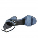Scarpa aperta da donna con cinturino in pelle azzurra tacco 7 - Misure disponibili: 34, 42, 43