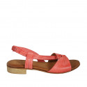 Sandale pour femmes en cuir rouge avec elastique talon 2 - Pointures disponibles:  33, 42