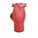 Scarpa aperta da donna in pelle rossa con cinturino tacco 5 - Misure disponibili: 43