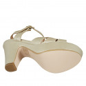 Sandale pour femmes avec plateforme et courroie en cuir lamé platine talon 10 - Pointures disponibles:  42