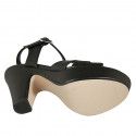 Sandale pour femmes avec courroie en cuir noir avec plateforme et talon 10 - Pointures disponibles:  42