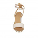 Sandale pour femmes avec courroie en cuir rose et cuivre talon 8 - Pointures disponibles:  43