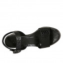 Sandale pour femmes avec courroie en cuir imprimé noir talon 5 - Pointures disponibles:  44