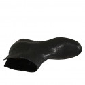 Bottines pour femmes en cuir pointillé noir talon compensé 5 - Pointures disponibles:  34, 42, 43
