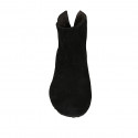 Botin para mujer en gamuza negra cuña 5 - Tallas disponibles:  34, 43