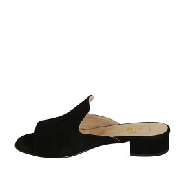 Mule pour femmes en daim noir talon 3 - Pointures disponibles:  32 2