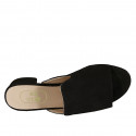 Woman's mules in black suede heel 3 - Available sizes:  32