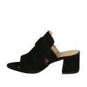 Mule pour femmes avec boucle en daim noir talon 5 - Pointures disponibles:  32, 33, 42