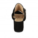 Woman's mules with buckle in black suede heel 5 - Available sizes:  32, 33, 42