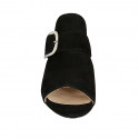 Mule pour femmes avec boucle en daim noir talon 5 - Pointures disponibles:  32