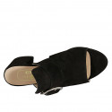 Mule pour femmes avec boucle en daim noir talon 5 - Pointures disponibles:  32
