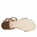 Sandale pour femmes avec courroie en daim cognac talon 2 - Pointures disponibles:  32