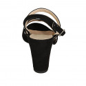 Sandalo da donna in camoscio nero con strass tacco 7 - Misure disponibili: 33