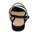 Sandale pour femmes en daim noir avec strass talon 2 - Pointures disponibles:  33