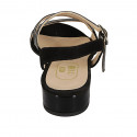 Sandalo da donna in camoscio e vernice nera tacco 3 - Misure disponibili: 32, 33