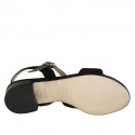 Woman's sandal in black patent leather and suede heel 3 - Available sizes:  32, 33