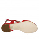 Sandalo da donna con elastico in pelle rossa tacco 2 - Misure disponibili: 42
