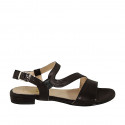 Woman's sandal in black leather with elastic band heel 2 - Available sizes:  32, 33