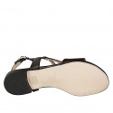 Sandale pour femmes en cuir noir avec elastique talon 2 - Pointures disponibles:  32, 33