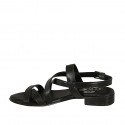 Sandale entredoigt pour femmes en cuir noir talon 2 - Pointures disponibles:  32, 33, 43