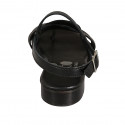 Woman's thong sandal in black leather heel 2 - Available sizes:  32