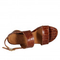Sandale pour femmes en cuir imprimé brun clair talon 5 - Pointures disponibles:  45