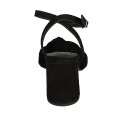 Sandale pour femmes avec courroie à la cheville et nœud en daim noir talon 7 - Pointures disponibles:  32, 33