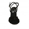 Woman's sandal with ankle strap and knot in black suede heel 7 - Available sizes:  33