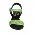 Sandalo con cinturino in pelle forata verde lime tacco 2 - Misure disponibili: 33, 42