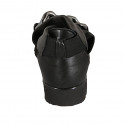 Scarpa aperta da donna con elastico e catena in pelle nera zeppa 3 - Misure disponibili: 33