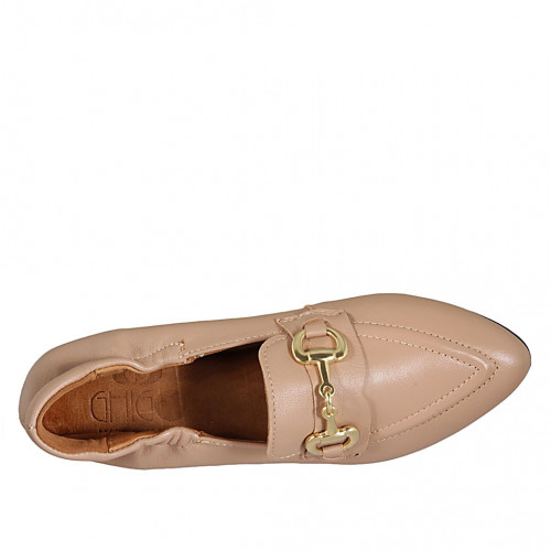accessory in nude leather heel 
