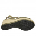 Sandale pour femmes en daim vert avec goujons et talon compensé 7 - Pointures disponibles:  43