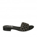 Woman's mules with studs in black pierced leather heel 2 - Available sizes:  42