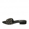 Woman's mules with studs in black pierced leather heel 2 - Available sizes:  42