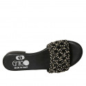 Woman's mules with studs in black pierced leather heel 2 - Available sizes:  42