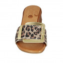 Woman's mules with buckle in spotted and golden leather heel 3 - Available sizes:  32