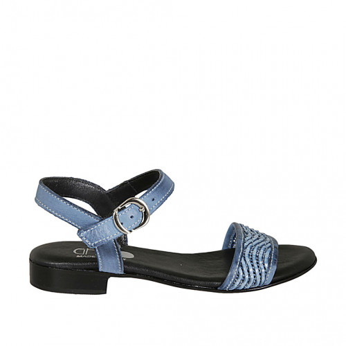Woman's strap sandal in light blue...