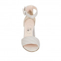 Sandalo da donna in pelle grigio tortora con cinturino alla caviglia tacco 7 - Misure disponibili: 34, 43, 44, 45