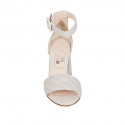 Woman's sandal in dove grey leather with ankle strap heel 7 - Available sizes:  34, 43, 44, 45