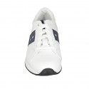 Zapato para hombre con cordones y plantilla extraible en piel blanca y azul - Tallas disponibles:  38